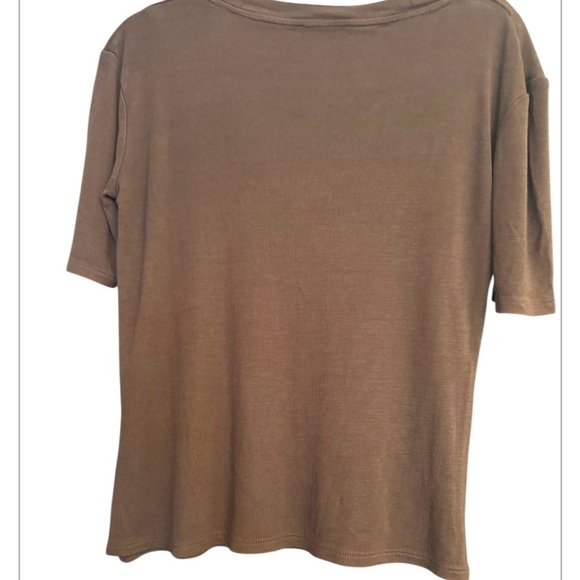Zara Brown Fitted Short Sleeve Tee - Picture 2 of 3